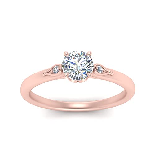 Bague trois pierres feuille or rose : la solution pour grands doigts - 2