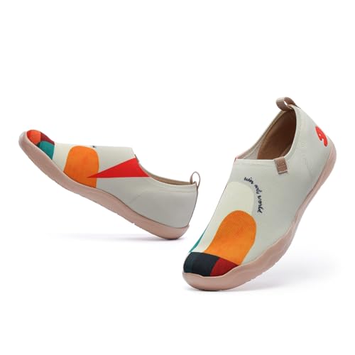 Image of UIN Shoes for Women Slip On Sneakers Comfortable Lightweight Barefoot Travel Art Painted Casual Loafers