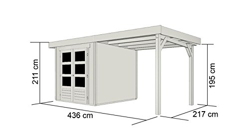 KARIBU Gartenhaus | Arnis 2 | 213 x 217 x 211 cm (BxTxH) | seitliches Schleppdach | natur | 19 mm Wandstärke - 4010090728834 KARIBU Gartenhaus | Arnis 2 | 213 x 217 x 211 cm (BxTxH) | seitliches Schleppdach | natur | 19 mm Wandstärke