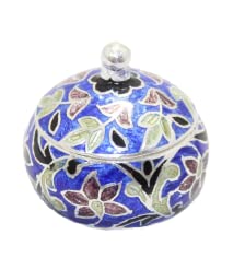 Bibelot en argent sterling 925 noir cloisonné gravé fait main C 544