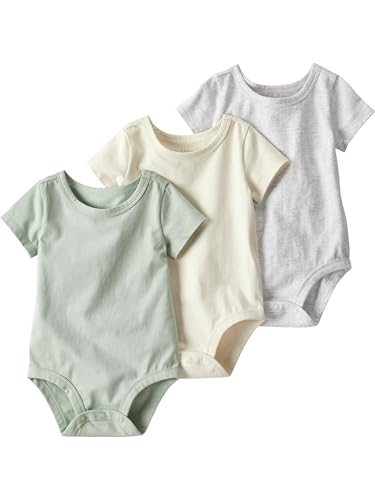Image of little planet by carter's unisex-baby 3-pack Short Sleeve Bodysuits Made With Organic Cotton