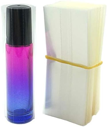 200 PCS Heat Shrink Wrap Bands for 10ml Roller Bottles, Clear Perforated Shrink Wrap Bands Sleeves for Lip Gloss, Perfume Sample, Essential Oil Bottle, Easy to Use, 3.3"x 1.3"