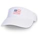 KC Caps Unisex Cotton Twill Velcro Adjustable USA Flag Embroidered Visor White