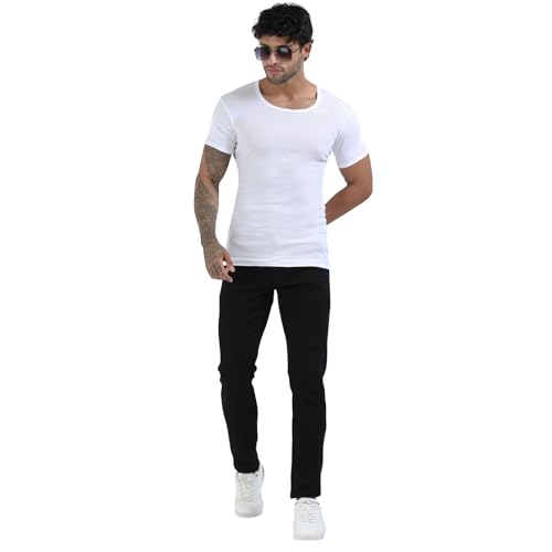 Image of Crystal Men's Cotton Rib Half Sleeve Vest (Multipack)