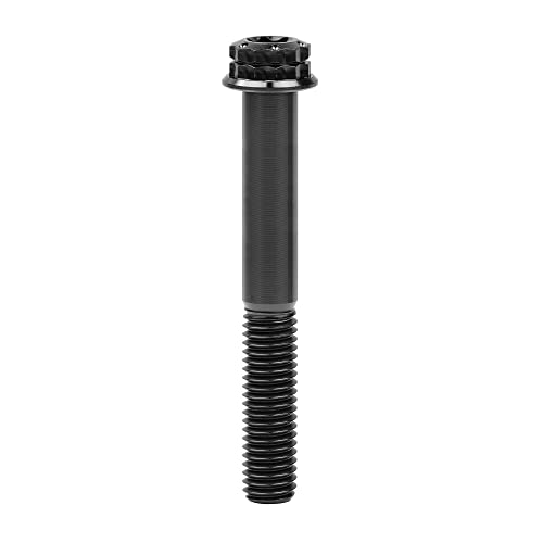 Image of Titanium Flange 12 Point Head M8 x15 20 25 30 35 40 45 50 55 60 65mm Screw Bolt Pack of 4 (M8x60mm, Black)
