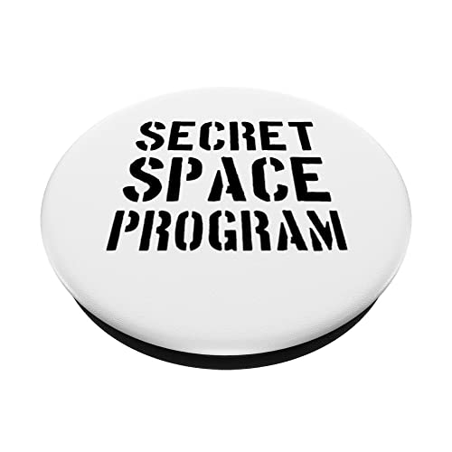Secret Space Program for Alien and UFO lovers PopSockets Swappable PopGrip, Black - Image 2
