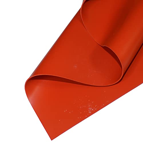 Image of Exactly Rubber - Commercial Grade Silicone Sheet, 60A Durometer Silicone Mat, -80 to 450F Temperature Resistant Rubber Mat, Rubber Sheet with 350% Elongation, Made in The USA, 1 /32 x 3 x 9 inch, Red