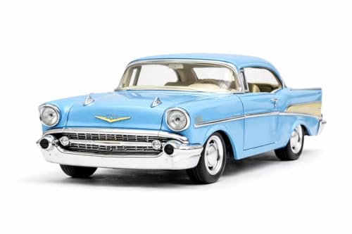 KiNSMART 1957 Chevy Bel Air Coupe 1:40 Scale 5" Die Cast Metal Classic Toy Car (Blue)