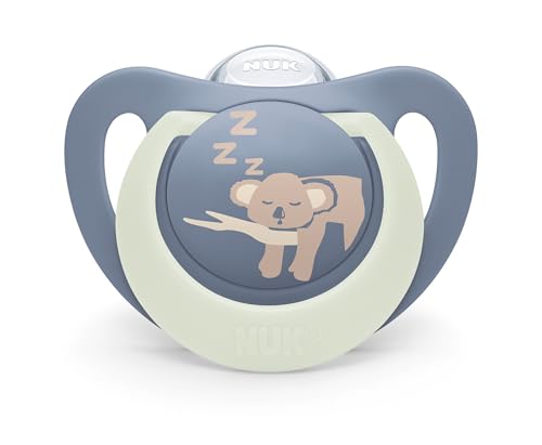 NUK Star Babyschnuller | 0–6 Monate | Day & Night Schnuller | Silikon | Blue Koala | 2-teilig – Ansicht 4