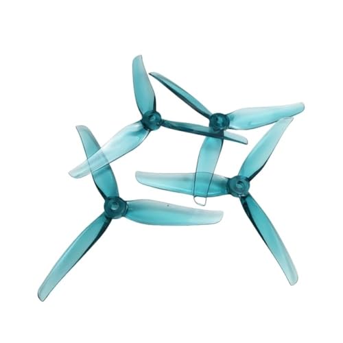 Hélice F5 tripale 5.1 pouces à haute poussée aérodynamique pour drone FPV bleu polycarbonate
