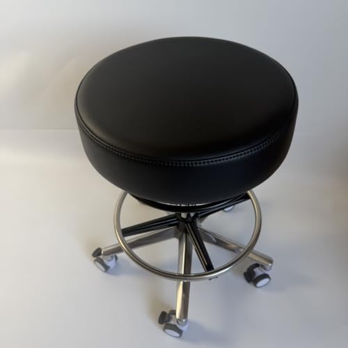Image of Heavy Duty 400LB Capacity Medical Stool with Locking Rubber Wheel, 360 Adjust Ring (Extra Large Seat)
