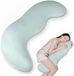 Body Pillow for Adults, Full Body Pillow for Side Sleepers, Long Bed Pillow, Memory Foam Firm Pillow, Pea Pod Shape Long Pillow for Pregnancy Sleeping Full Body Support