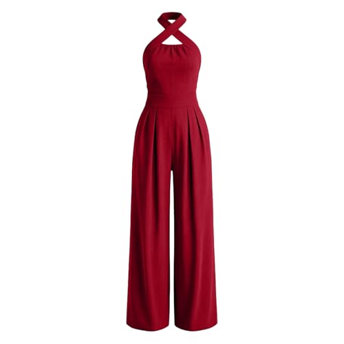 Mono ajustado de verano elegante con escote halter para invitadas 7