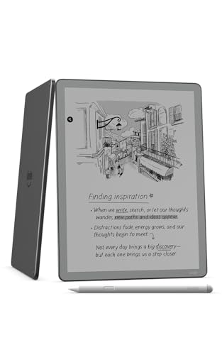 Amazon Kindle Scribe without Front Light 16 GB (newest generation) — 11' paper-like display — Thinner, lighter, faster — Write in the built-in notebook, documents and books