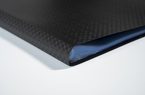 Exacompta 12er Pack 8541E Premium Sichtmappe aus blickdichten Kunststoff DIN A4 mit 40 Klarsichthüllen, 80 Sichten, perfekt für die Schule und das Büro Aktenhülle, Prospekthülle, schwarz