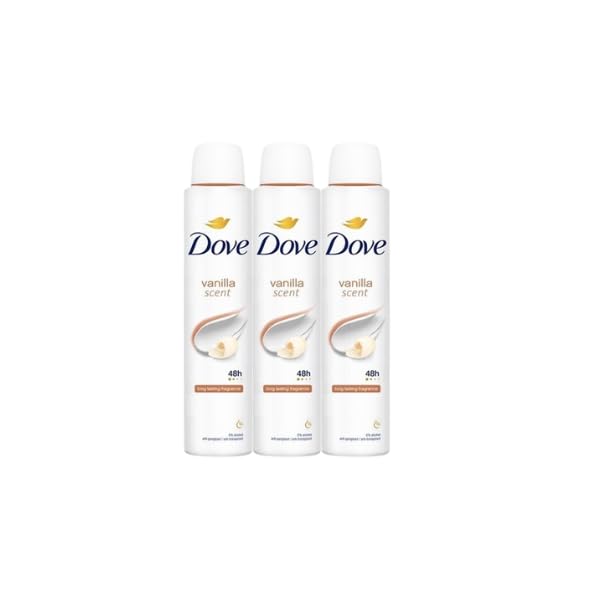 Dove Vanilla Deodorant Spray 3 Pack Antiperspirant 200ml 48h Protection - Dove Autumn Scents
