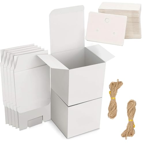 25 Geschenkbox Kleine Geschenkboxen Weiß Set,10x10x10 cm Kleine Kartons mit