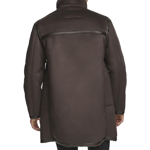 Image of DKNY Men's Long Faux Shearling Coat