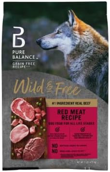 Pure Balance Wild & Free Grain-Free Red Meat Recipe Dry Dog Food for All Life Stages, 11 lb Bag
