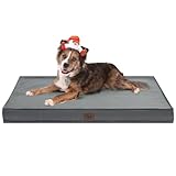 Tail Stories Outdoor Orthopedic Dog Bed, Waterproof Dog Bed for Large Dogs 36x27 Inch, Egg Crate Foam Pet Mat with Washable Removable Oxford Cooling Cover, Grey