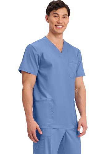 Image of Cherokee WW Revolution V-Neck Scrub Top for Men with 3 Pockets