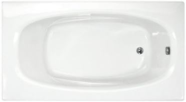 3666P St. Kitts 66" x 23" Rectangular Bathtub Drain Location: Right, Finish: White, Trim Finish: White