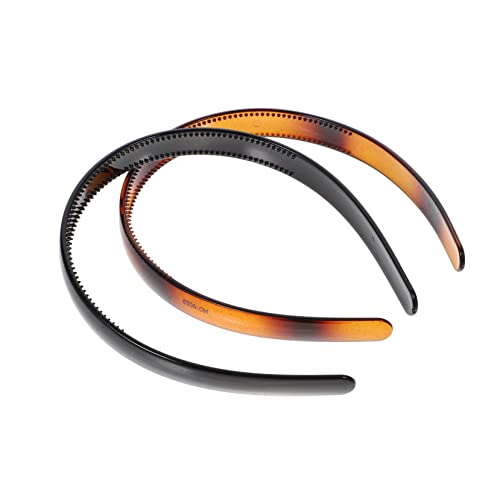 BIUDECO 2 PièCes Serre TêTe Large AntidéRapant À Dents Imprimé ÉCaille De Tortue Bandeaux Pour Femme Accessoires Maquillage Spa Et Occasion SpéCiale