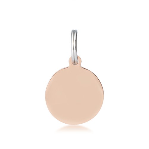 ZALAGO Edelstahl Personalisiert Haustier ID Tag Hund Tag Hundemarke Anhaenger 30mm,Rose gold Cover