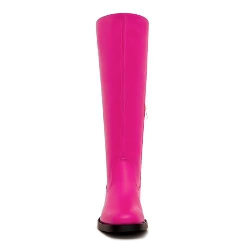 Wide Calf Knee High Boots – Adjustable Lace-Up Back Low Heel Plus Size Riding Style4