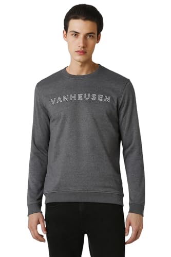 Image of Van Heusen Men's Embroidered Premium Cotton Full Sleeve Regular Fit Sweatshirt | Effortless Styling | Premium Cotton Blend