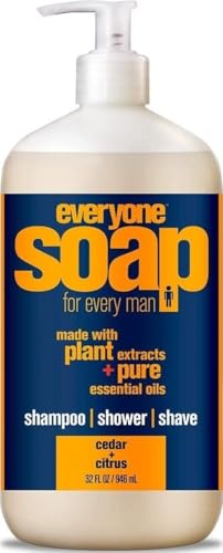 Image of Everyone 3-in-1 Soap, Body Wash, Bubble Bath, Shampoo, 32 Ounce (Pack of 1), Cedar and Citrus, made with Essential Oils for Men and Women