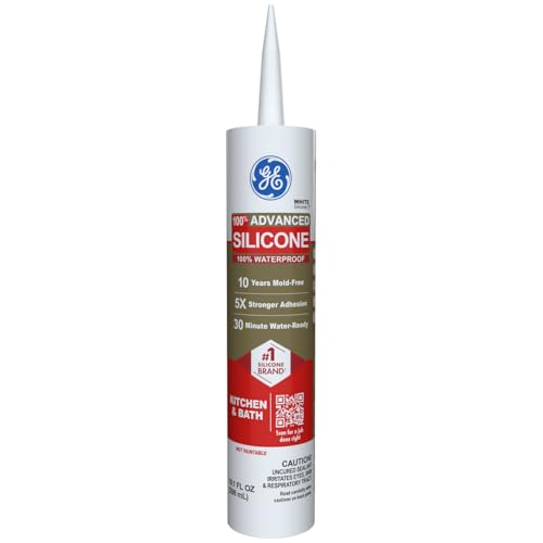 Comparison: Best Silicone For Undermount Sink 2 GE Advanced Silicone Caulk for Kitchen & Bathroom, White, 10 fl oz Cartridge, 1 Pack - 100% Waterproof Silicone Sealant, 5X Stronger Adhesion, Shrink & Crack Proof