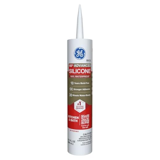 GE Advanced Silicone Caulk for Kitchen & Bathroom, White, 10 fl oz Cartridge, 1 Pack - 100% Waterproof Silicone Sealant, 5X Stronger Adhesion, Shrink & Crack Proof
