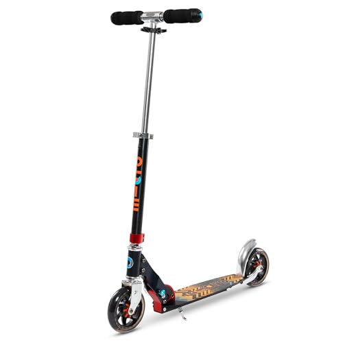 Micro | Speed+ | Trottinette Adulte | Trottinette Citadine | Pliable & Légère | Planche Extra Large | 12+ Ans | Noir/Orange