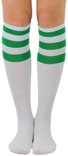 Image of ToBeInStyle Women's Premium Below Knee Athletic Socks w /Contrasting Wide Stripes