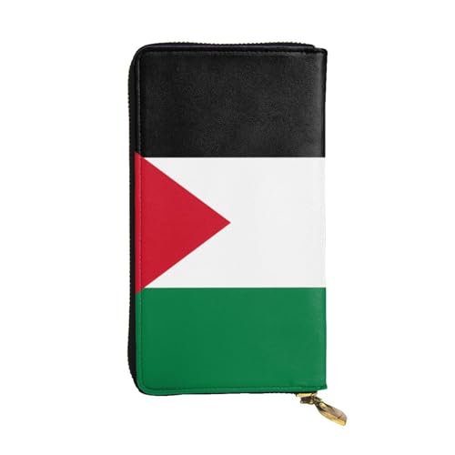 Portefeuille cuir imprimé drapeau Palestine portefeuille noir long de 19 cm