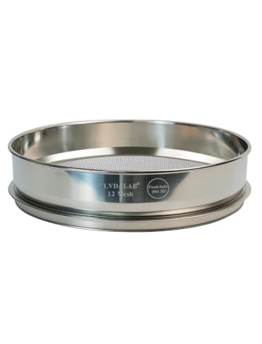12" (30cm) Full 304 Stainless Steel Lab Sieve, 12 Mesh (1.65mm) Sifter