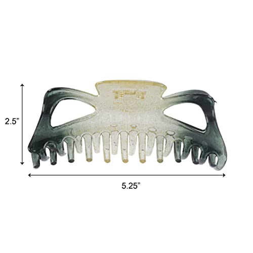 Jumbo Jaw Clip Extra Large Marbelized Hair Claw (Glitter Grey) #TOP1