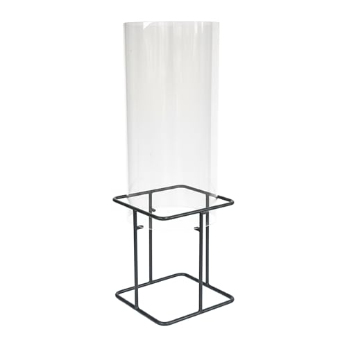 Relaxdays Colonne à Poissons en Acrylique et métal, décor pour Bassin, 60 x 22 x 22 cm, Transparent/Gris