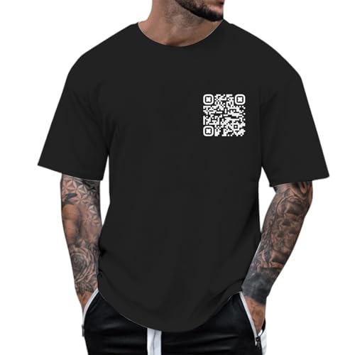 Camisetas para hombre, cuello redondo, manga corta, elegante, para tiempo libre, cómodas, de secado rápido, corte holgado, elástico, de manga corta para deporte, gimnasio, Negro , L