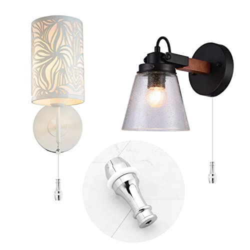 Image of SING F LTD 2pcs Pull Cord Weight Handle Light Pull Handles Blind Pull with Rubber Ring and Connectors for Shower /Bathroom /Toilet /Fan Switch Silver and Gold