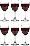 Vikko 8.5 Ounce Small Wine Glasses, Set of 6, Clear Glass, Durable Stem, Dishwasher Safe