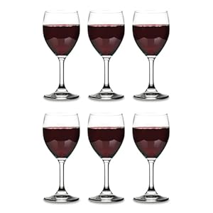 Vikko 8.5 Ounce Wine Glasses, Small Wine Glasses, Wine Glass for Red and White Wine With Stem, Clear Glasses for Wine, Thick and Durable Stemmed Wine Glasses, White Wine Glasses Set of 6