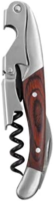 Twine Wood & Stainless Steel Rustic Farmhouse: Double Hinged Corkscrew, Brown