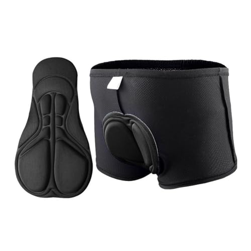 FOVAOK Pantalones cortos de ciclismo acolchados 3D para hombre, transpirable, secado rápido, Negro , XXL