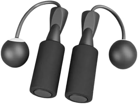 Cuerda de saltar inalámbrica de bola grande, color negro, diseño sin cuerda, agarre antideslizante de espuma, perfecta para cuerdas de salto de