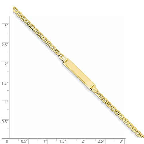 14k Yellow Gold Anchor Link Name Bar Identification Id Bracelet Fine Jewelry For Women Gifts For Her - Image 5