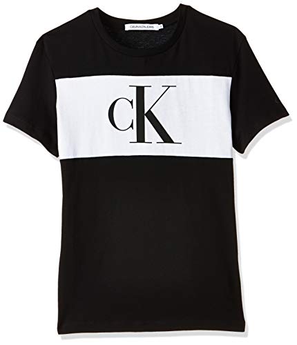 Preisvergleich Produktbild Calvin Klein Jeans Damen Blocking Monogram Tee Hemd, CK Schwarz, M