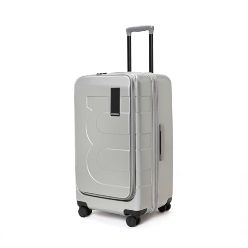 Mokobara Em Access Trunk Check-in Luggage Expandable Trolley Bag-69.6cm(85L expands upto 93L), Polycarbonate Hardshell,Flat-Top Opening, TSA Lock,8 Silent Wheels,For 7-14 Day Trip,Grey(Seize The Grey)