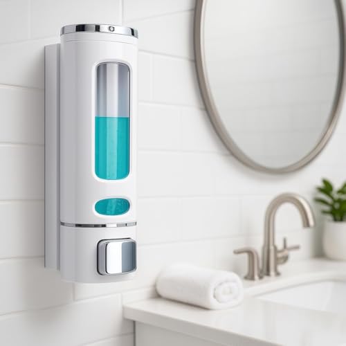 Image of b2 ABS Plastic Soap Dispenser for Bathroom Wall Mounted Shampoo Conditioner Hand Wash Gel Dispenser Liquid Soap Sanitizer Dispenser for Basin Kitchen Sink 400Ml Pack of 1 (Modal - 2)